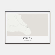Avalon, California Map Landscape Poster