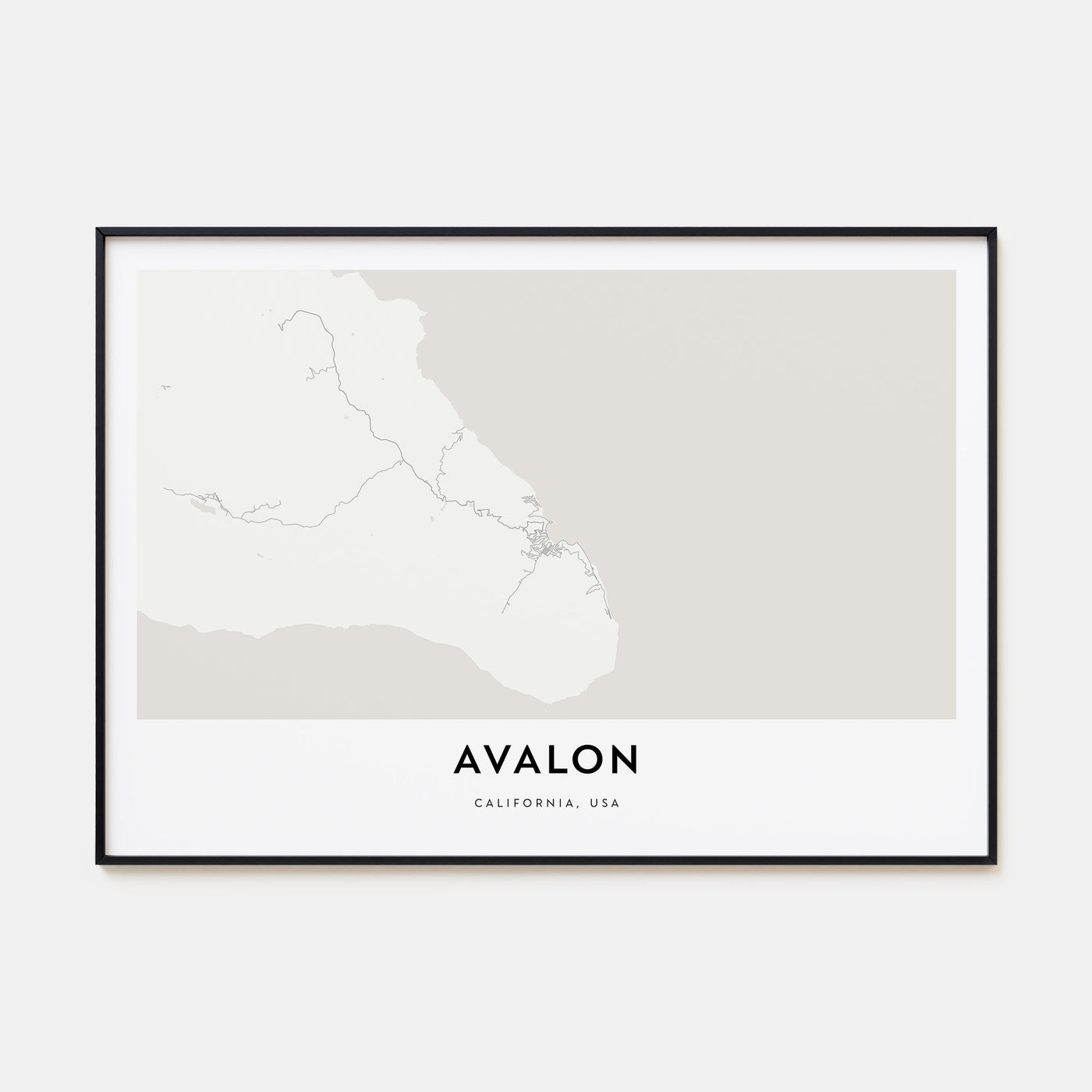 Avalon, California Map Landscape Poster