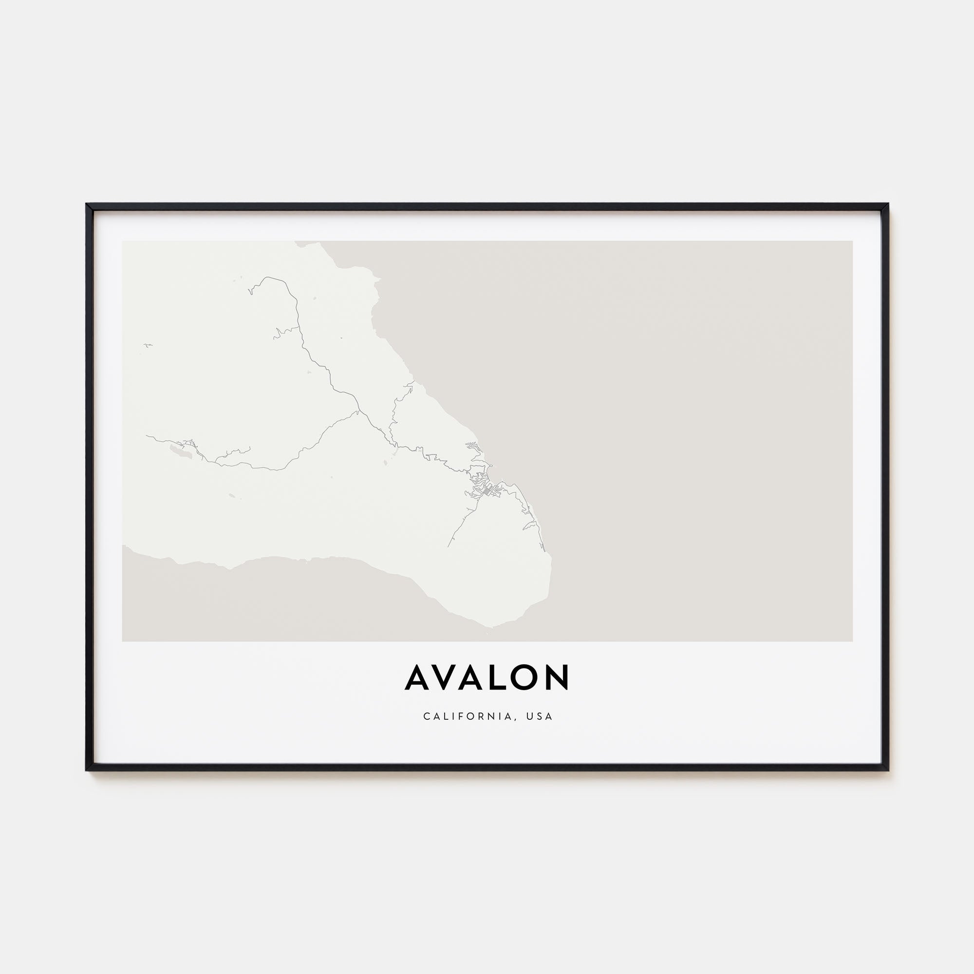 Avalon, California Map Landscape Poster
