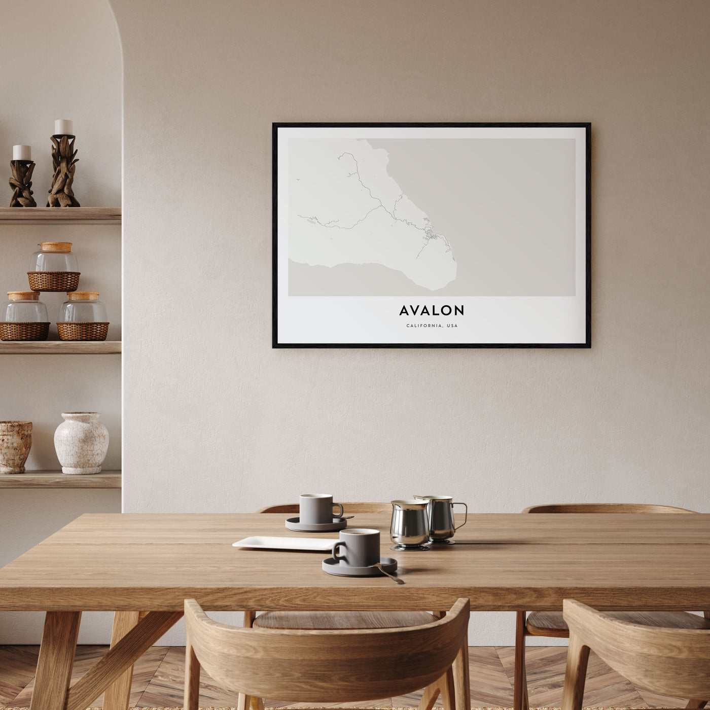 Avalon, California Map Landscape Poster