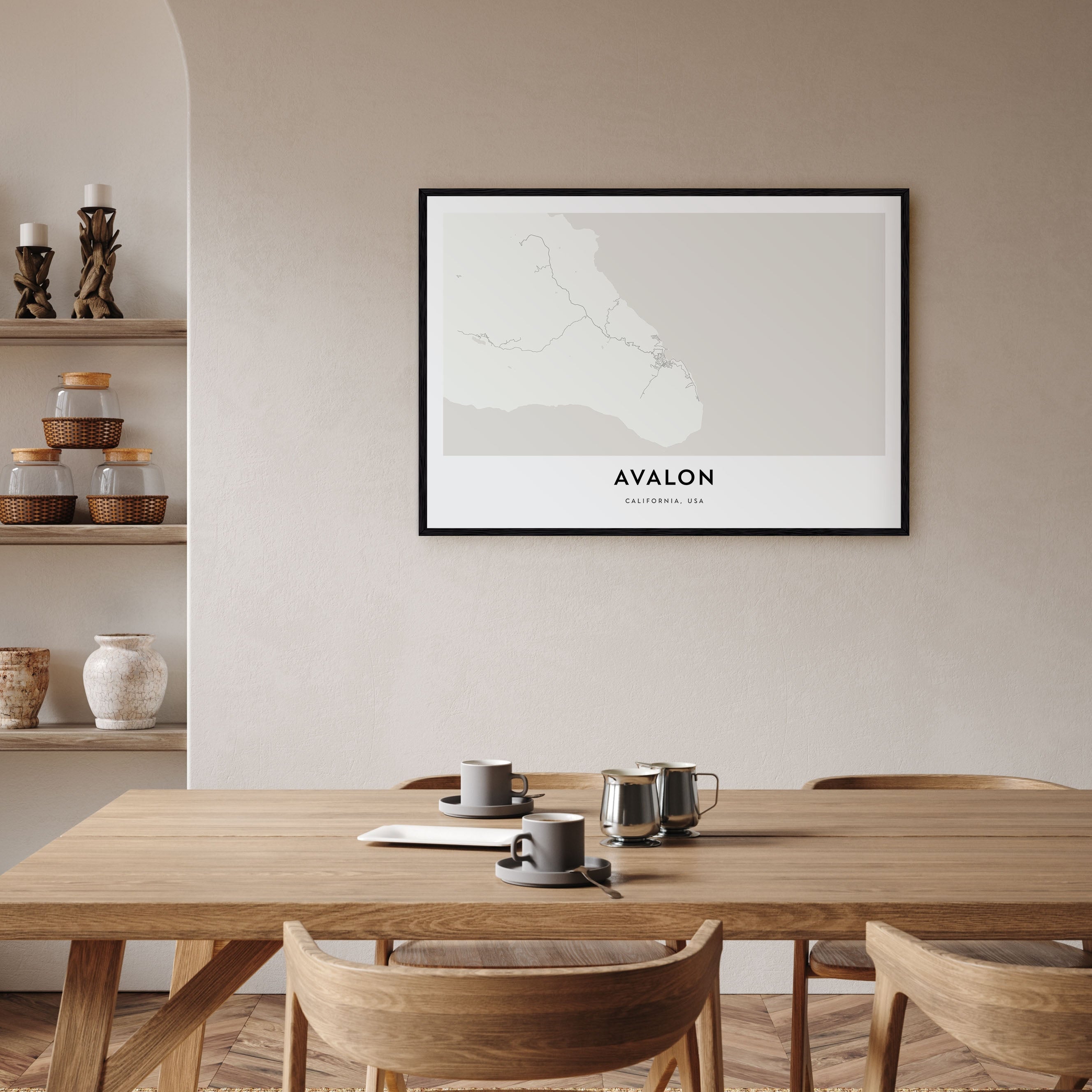 Avalon, California Map Landscape Poster