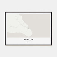 Avalon, California Map Landscape Poster
