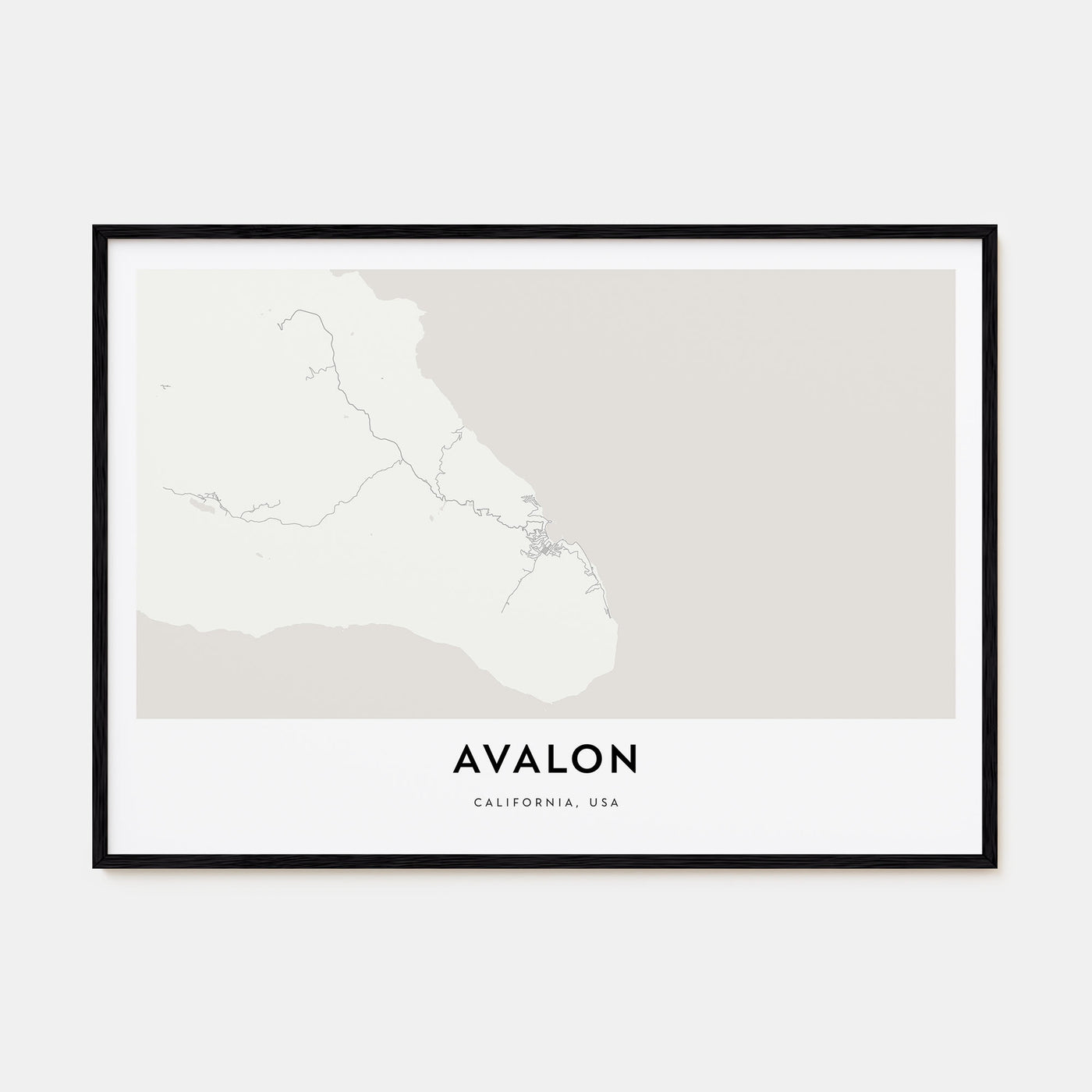 Avalon, California Map Landscape Poster