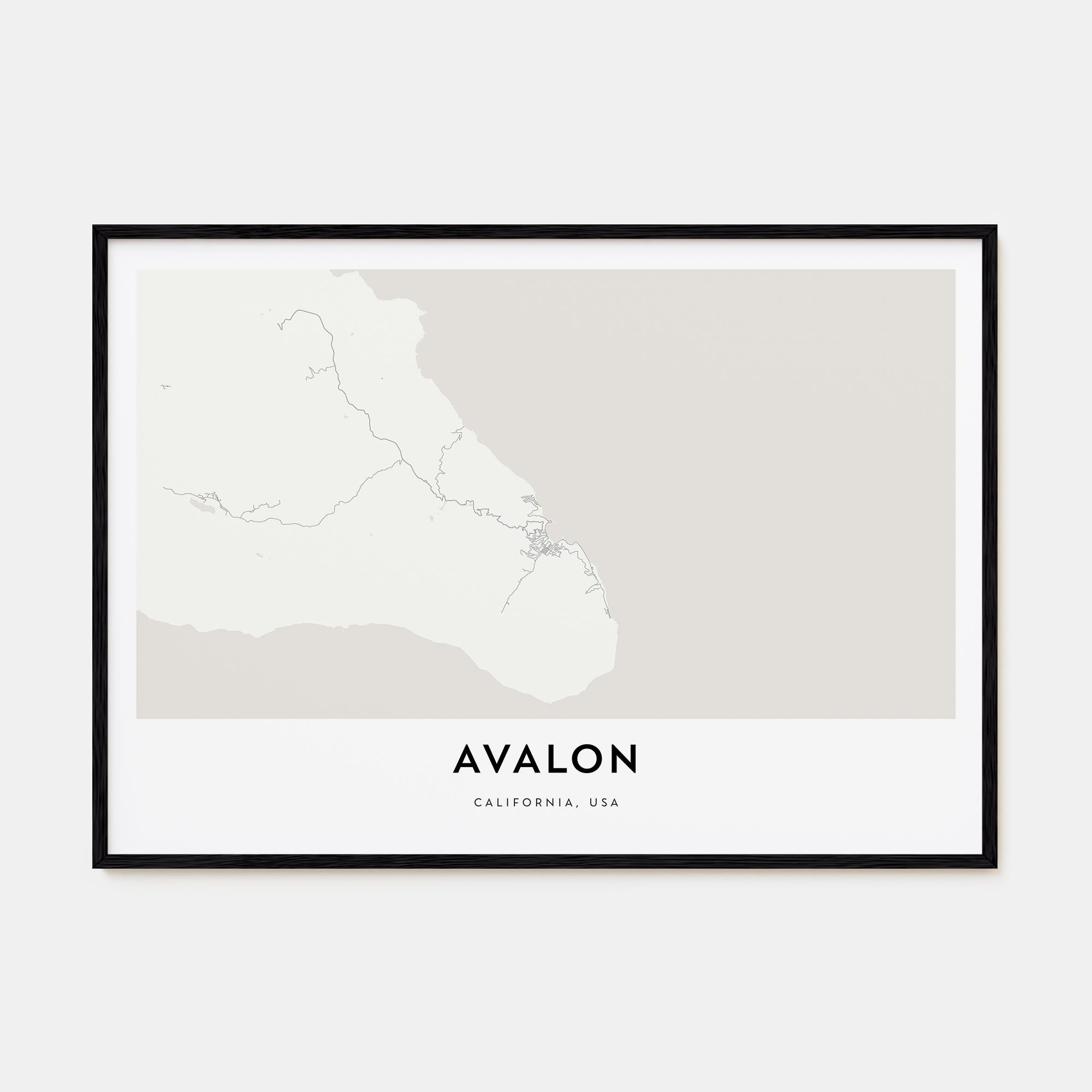 Avalon, California Map Landscape Poster
