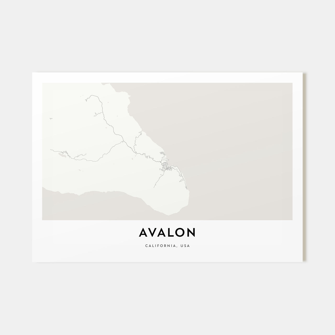 Avalon, California Map Landscape Poster
