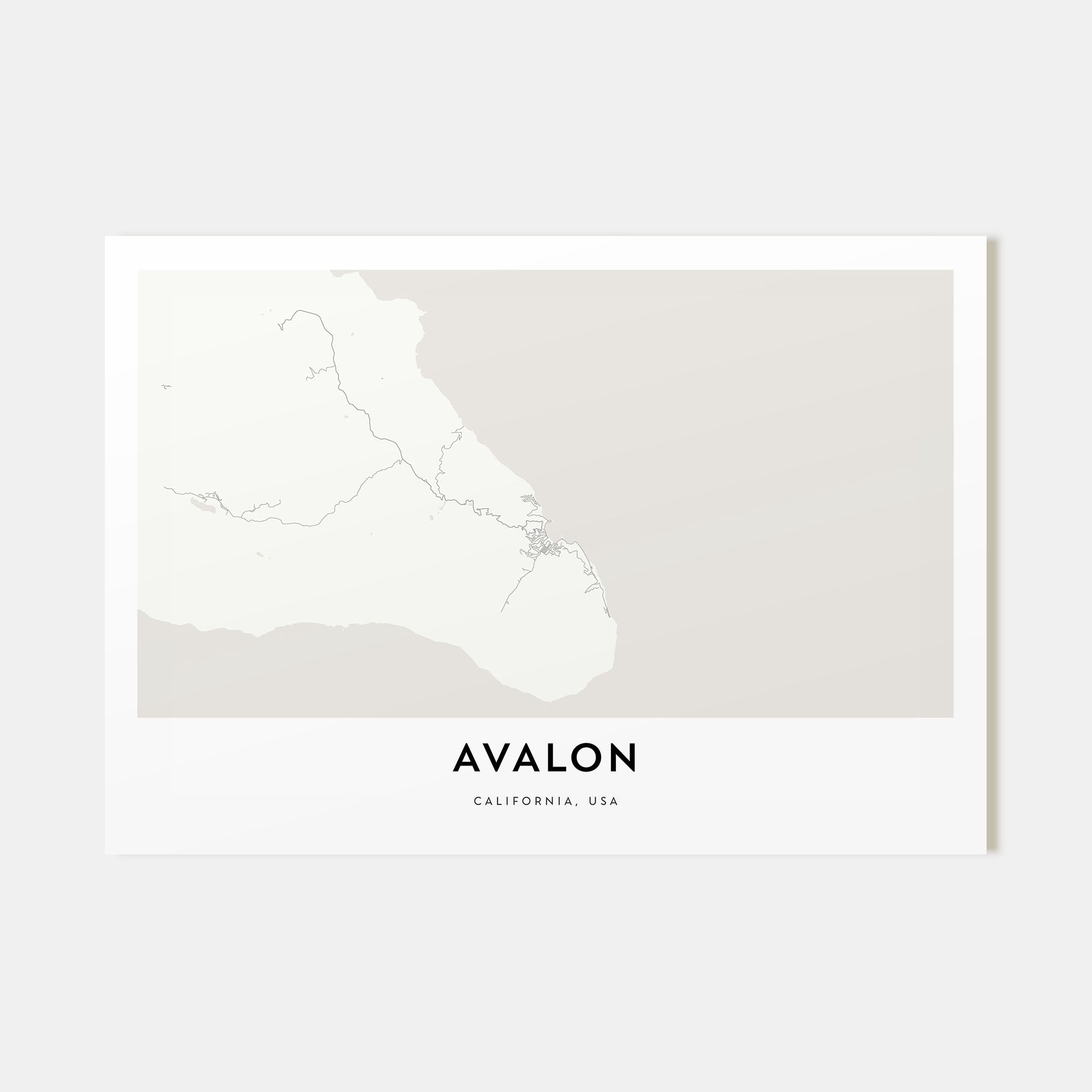 Avalon, California Map Landscape Poster