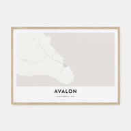 Avalon, California Map Landscape Poster