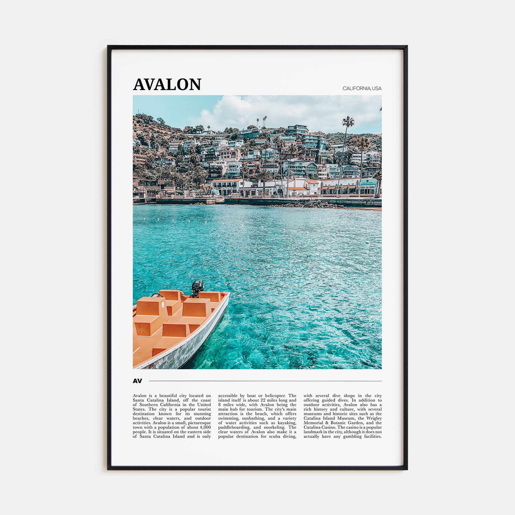 Avalon, California Travel Color Poster