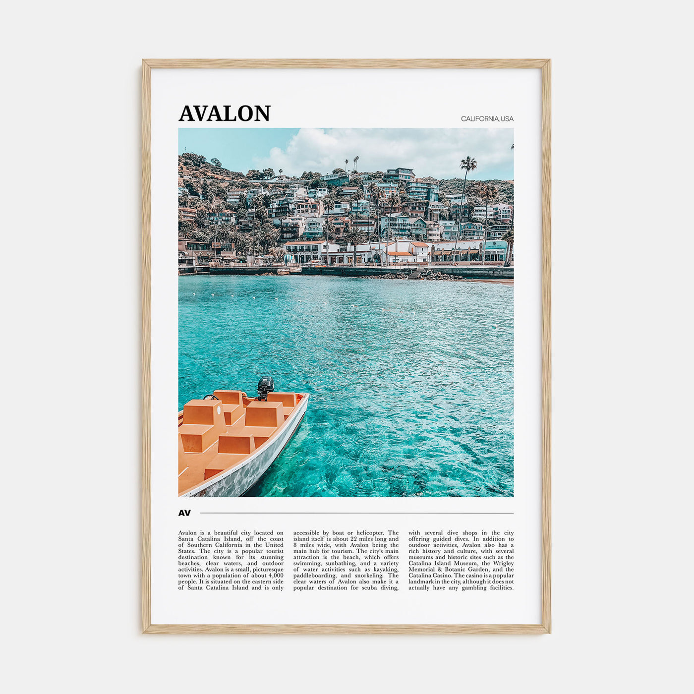 Avalon, California Travel Color Poster