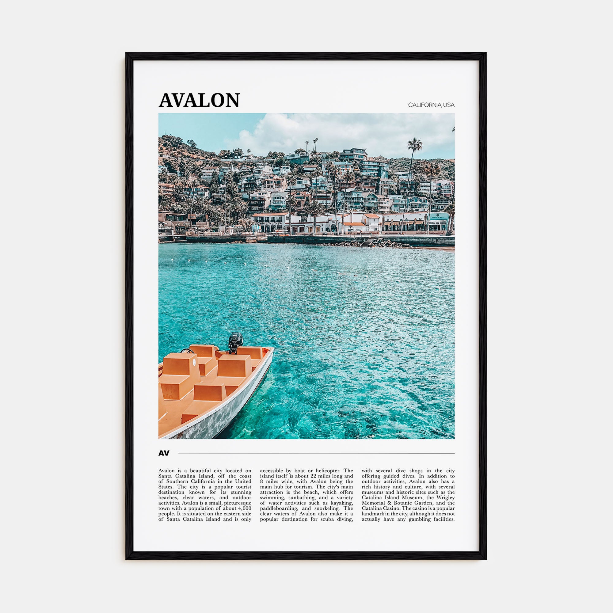 Avalon, California Travel Color Poster
