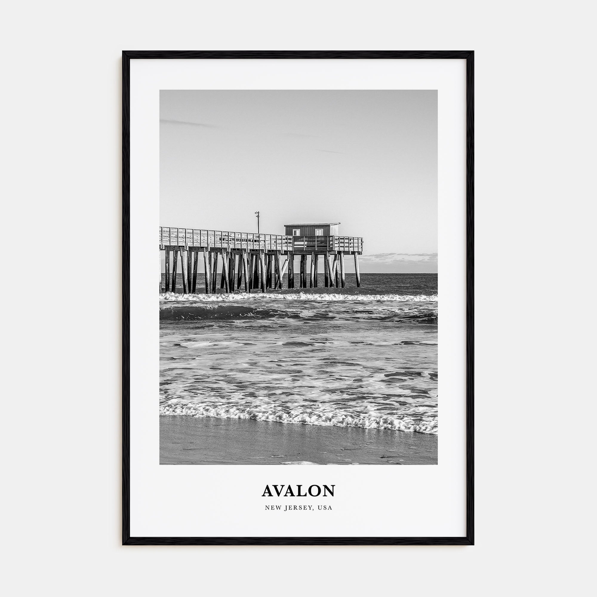Avalon, New Jersey Portrait B&W Poster