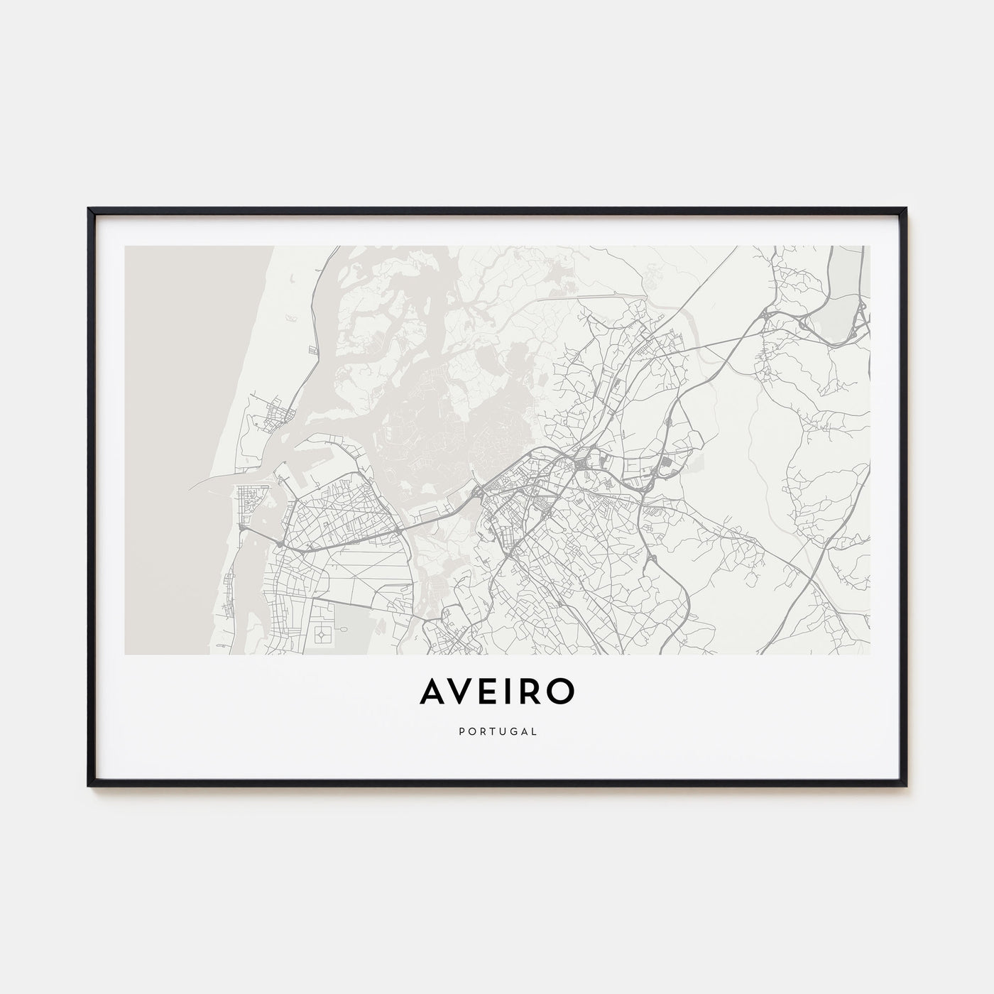 Aveiro Map Landscape Poster