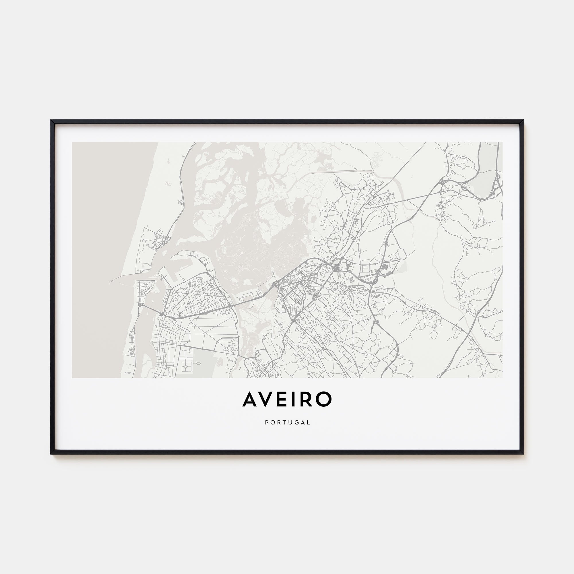 Aveiro Map Landscape Poster