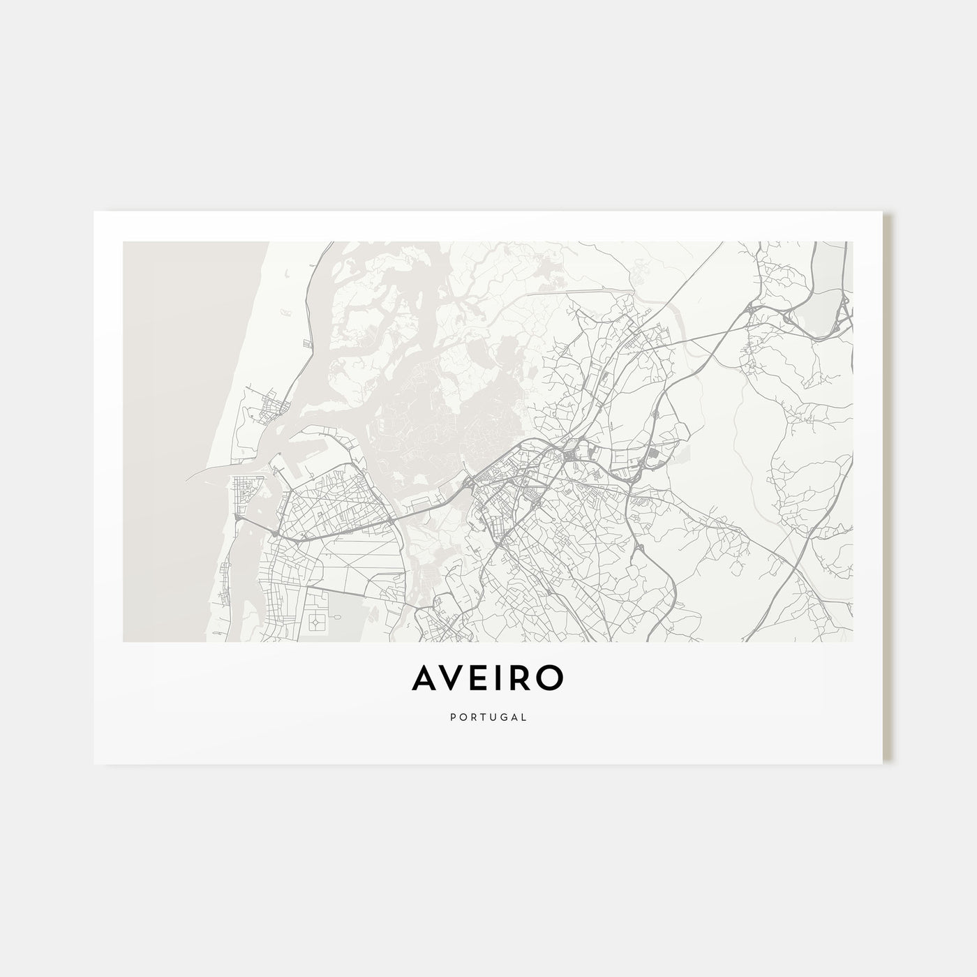 Aveiro Map Landscape Poster