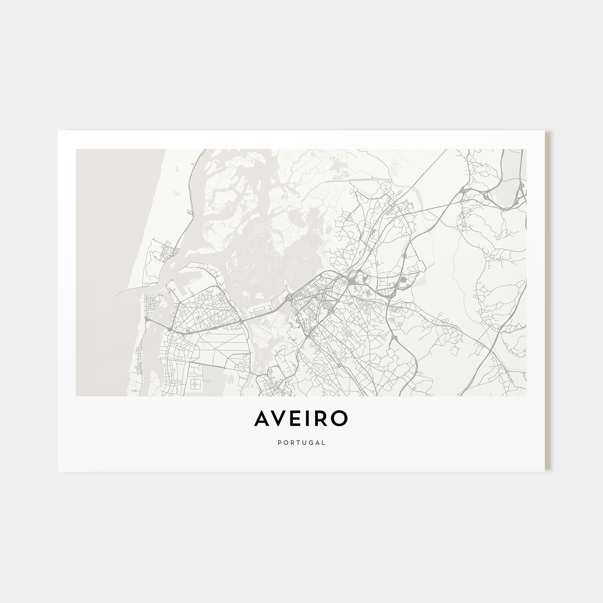 Aveiro Map Landscape Poster