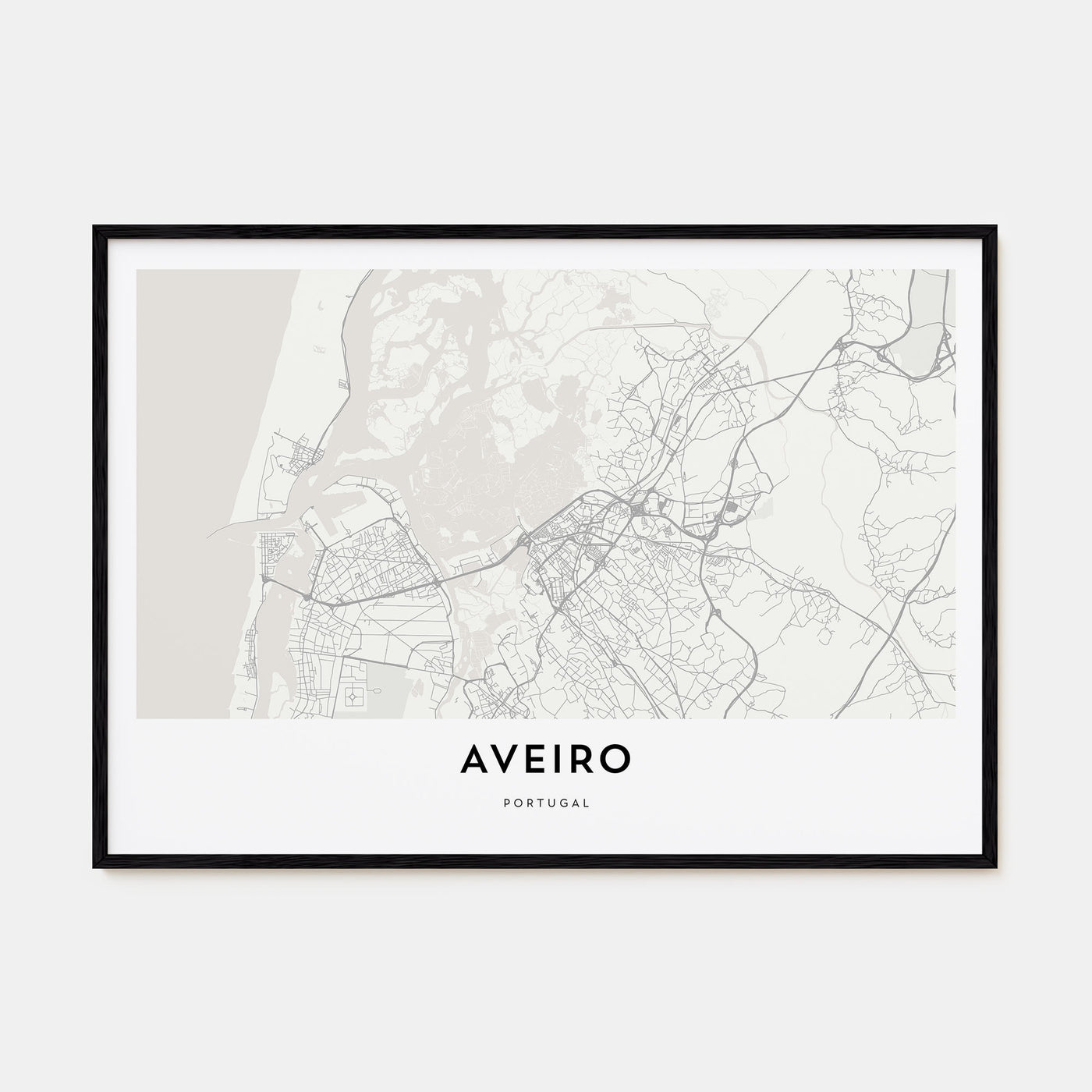 Aveiro Map Landscape Poster