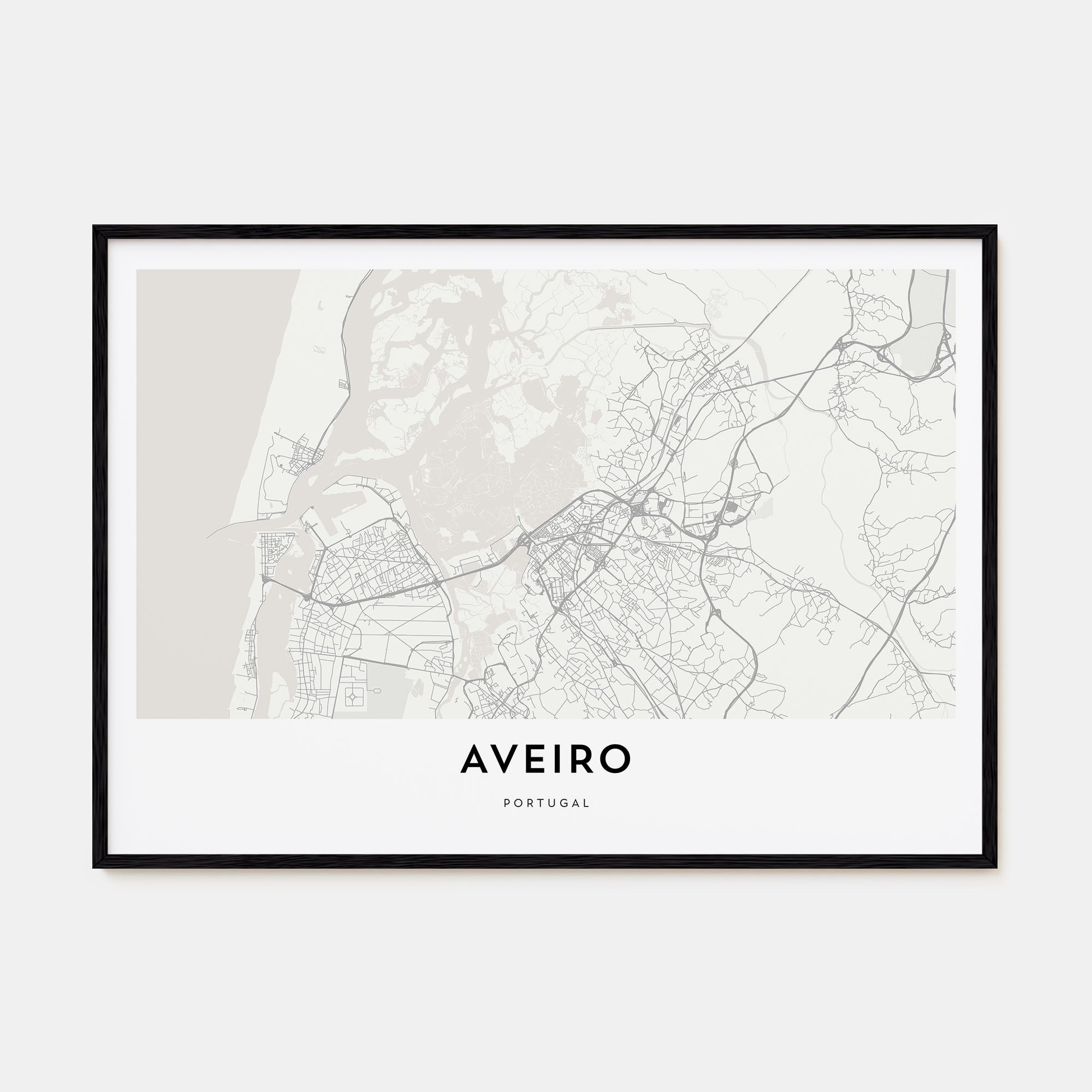 Aveiro Map Landscape Poster