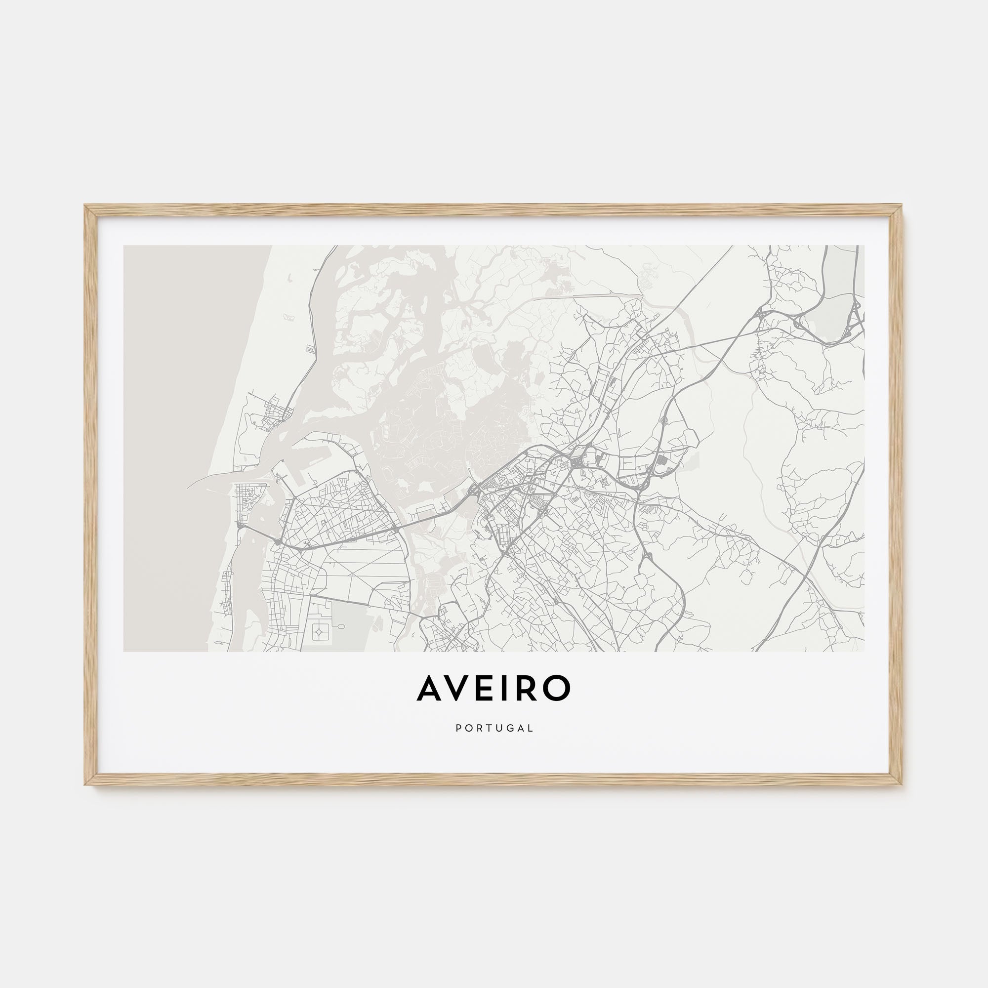 Aveiro Map Landscape Poster