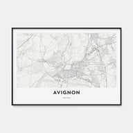 Avignon Map Landscape Poster