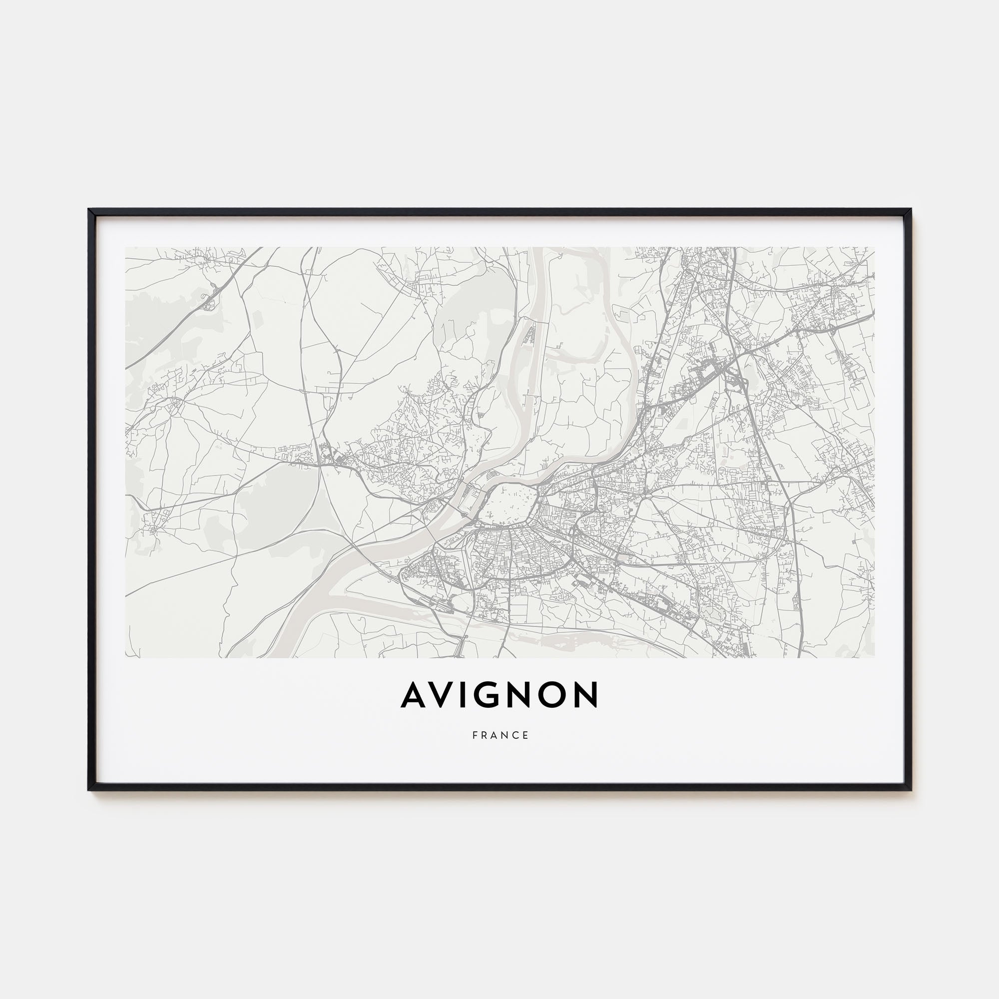 Avignon Map Landscape Poster