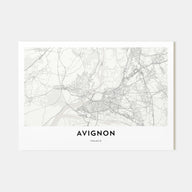 Avignon Map Landscape Poster