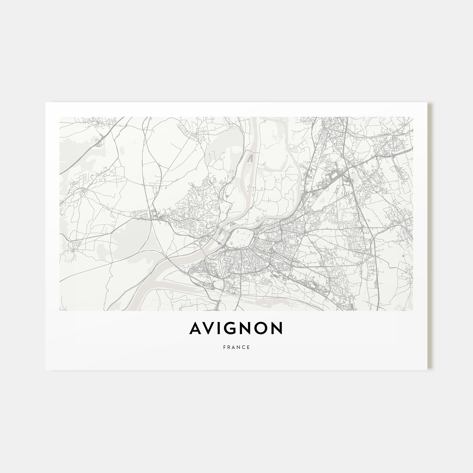 Avignon Map Landscape Poster