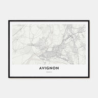 Avignon Map Landscape Poster
