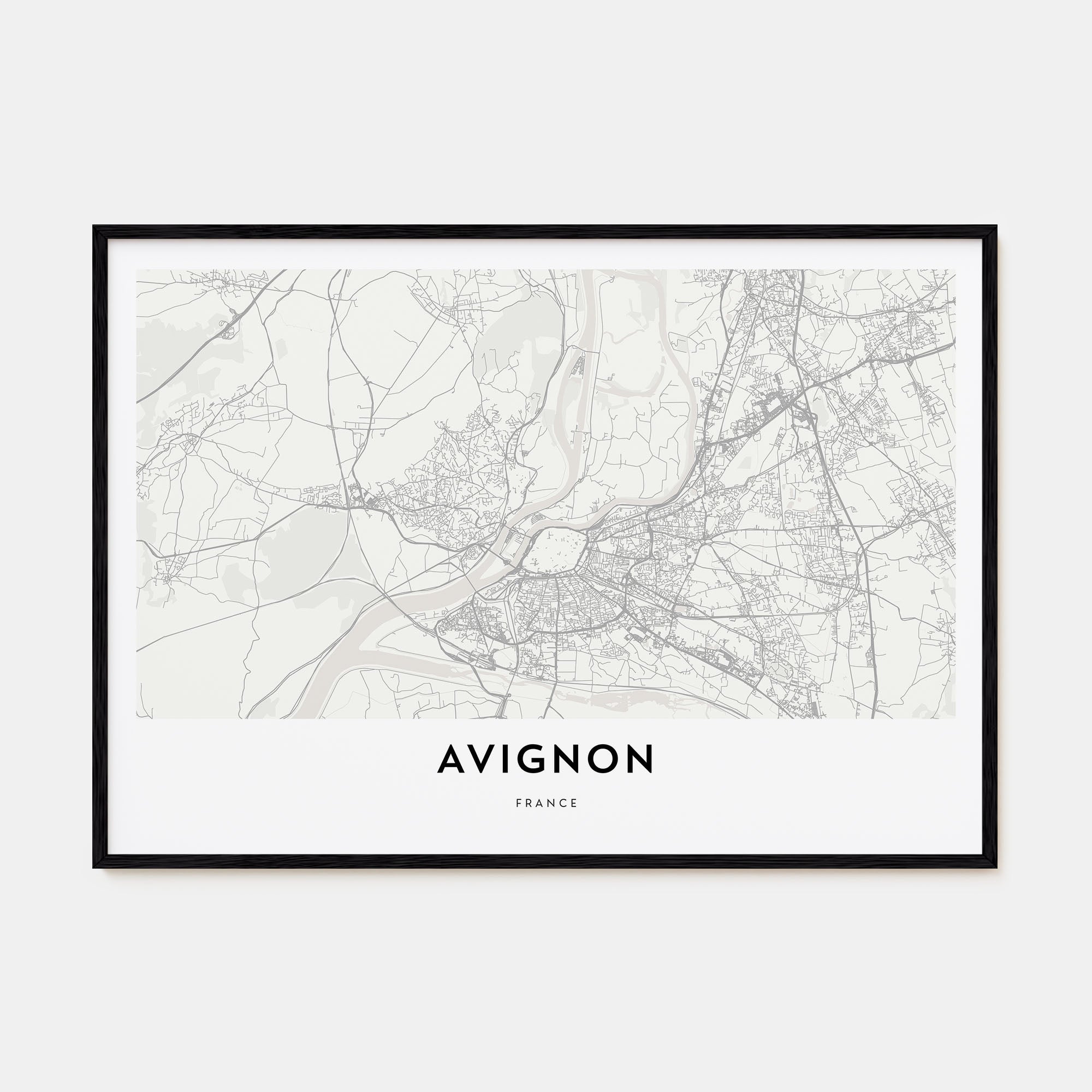 Avignon Map Landscape Poster