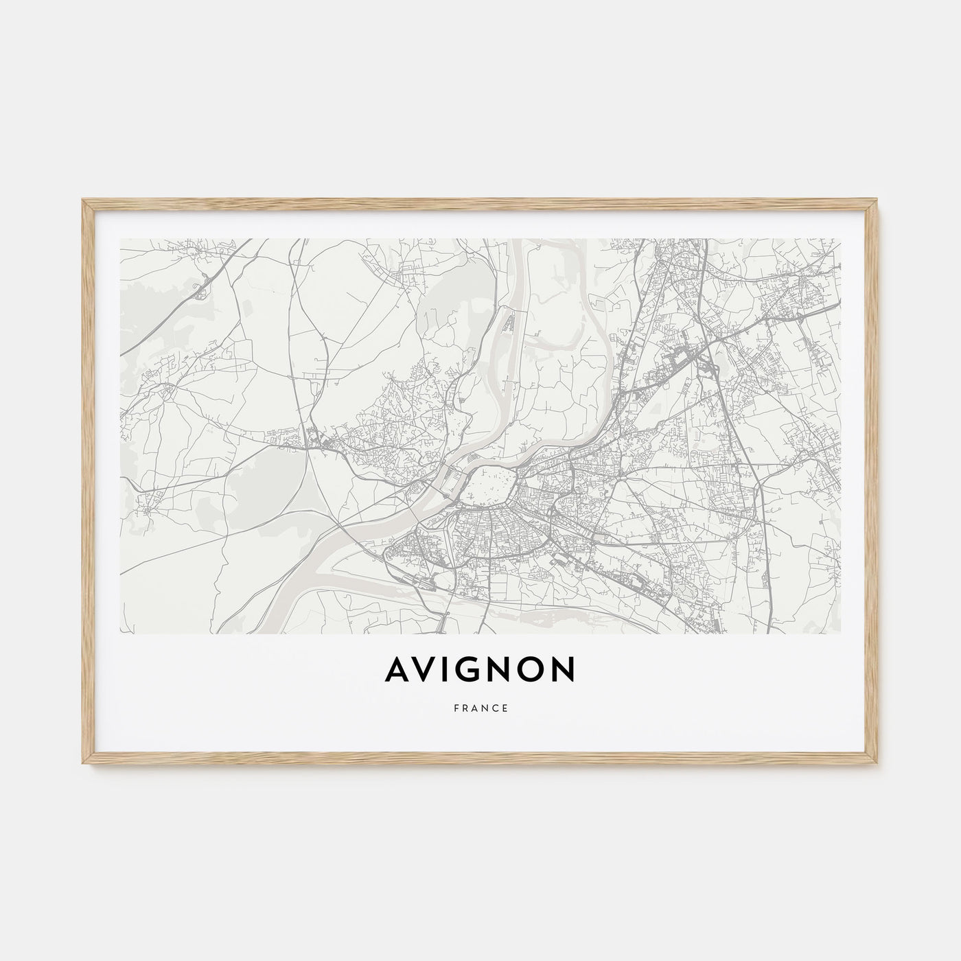 Avignon Map Landscape Poster