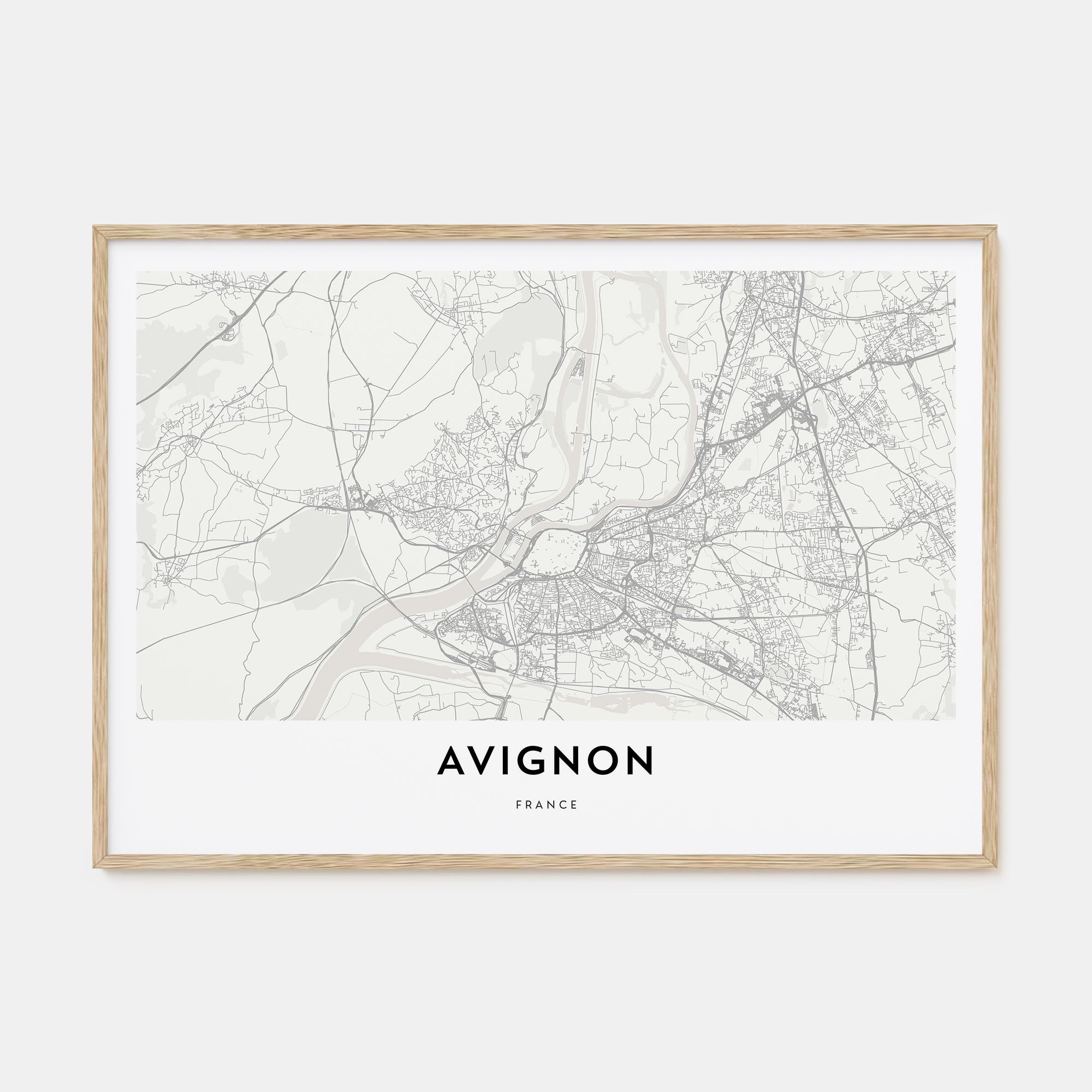 Avignon Map Landscape Poster