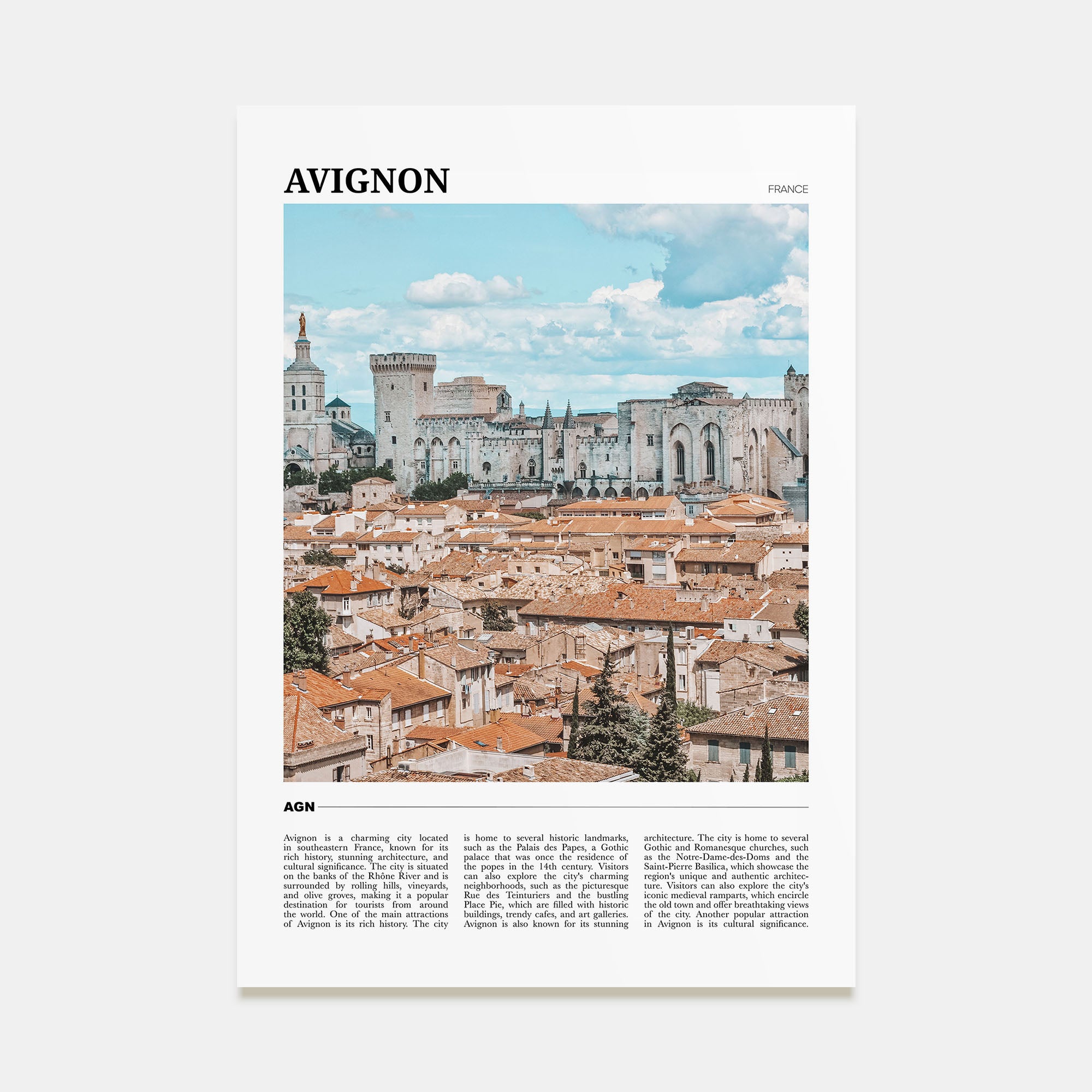 Avignon Travel Color Poster