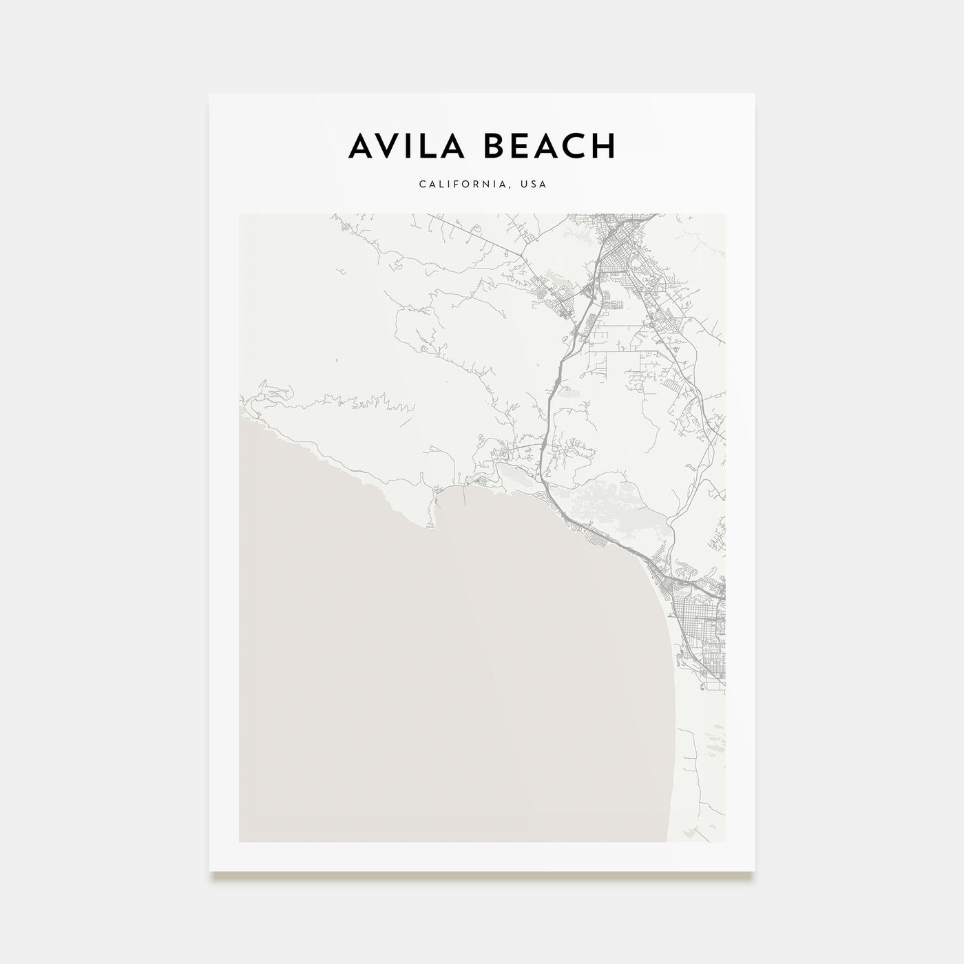 Avila Beach Map Portrait Poster