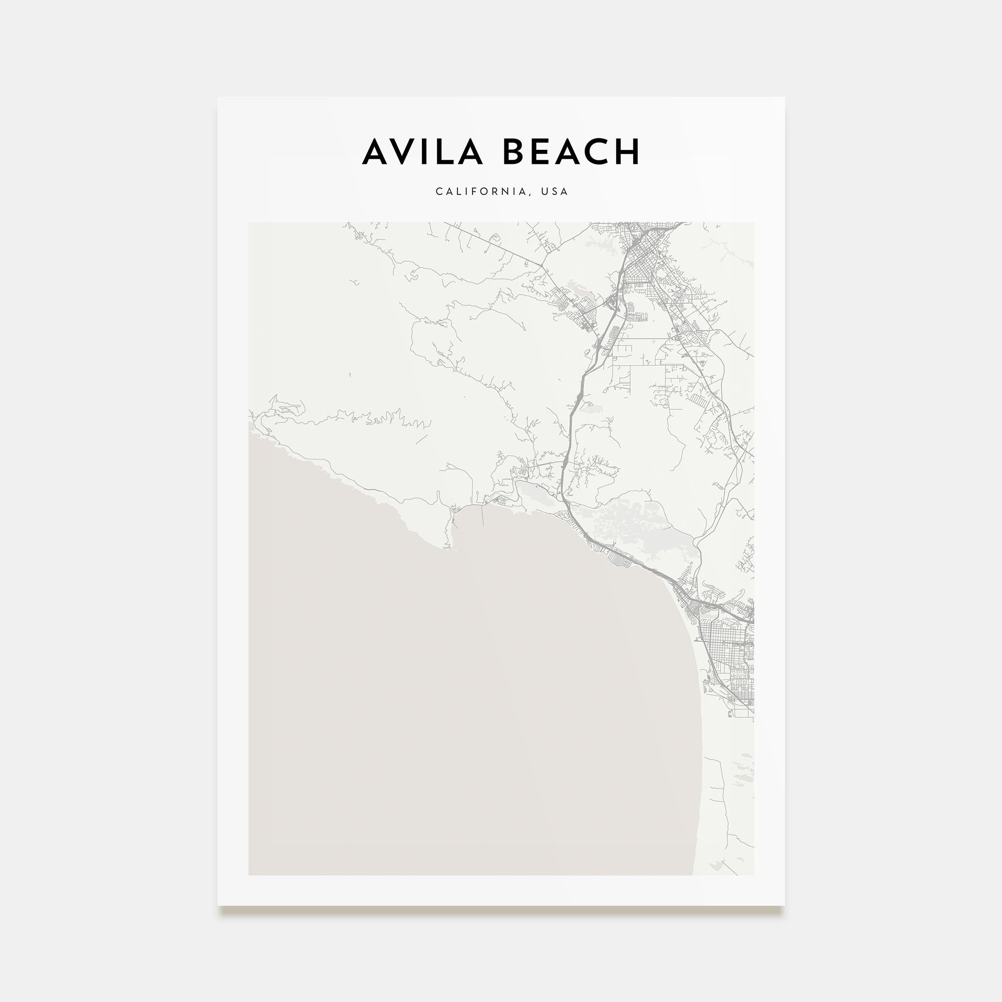 Avila Beach Map Portrait Poster