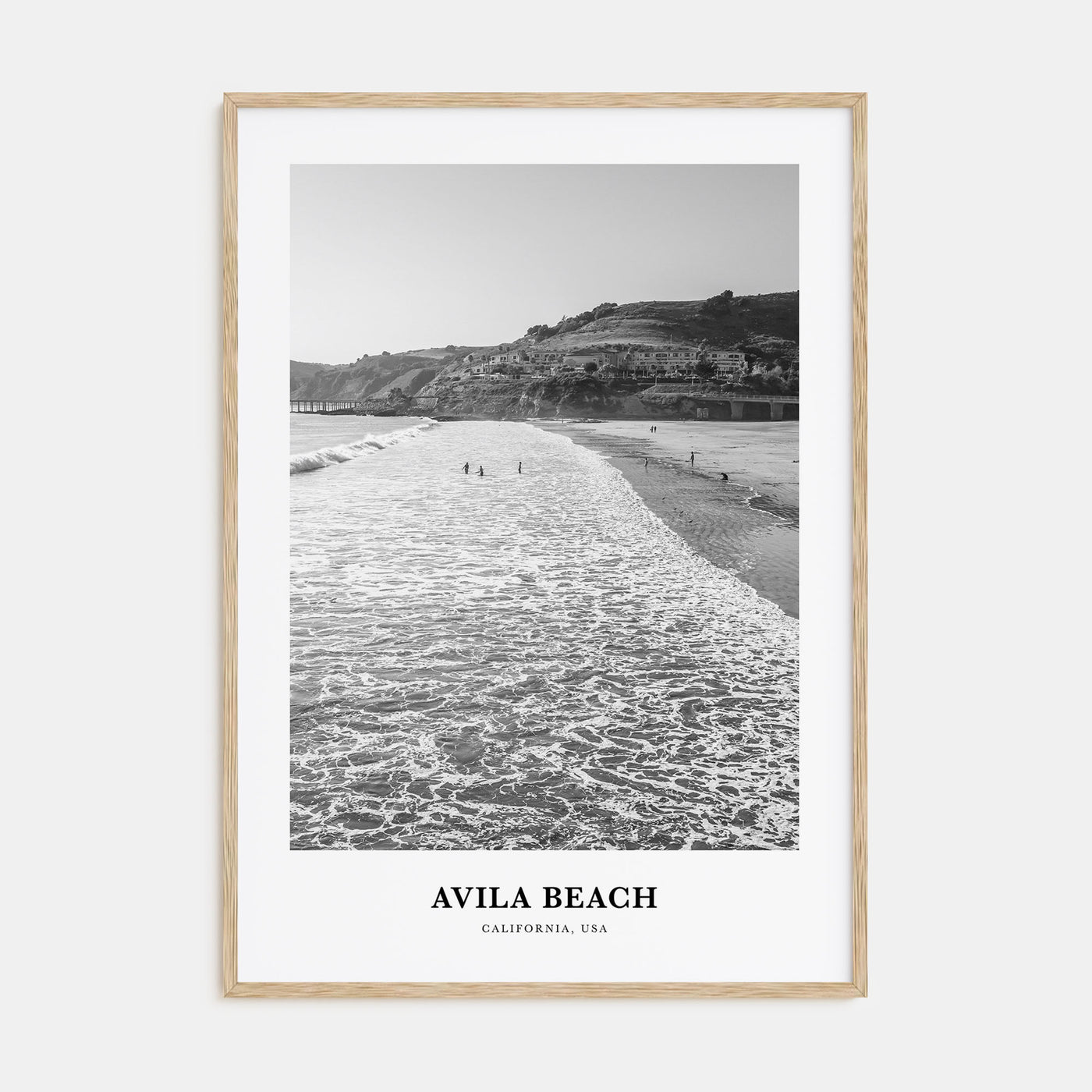 Avila Beach Portrait B&W No 1 Poster