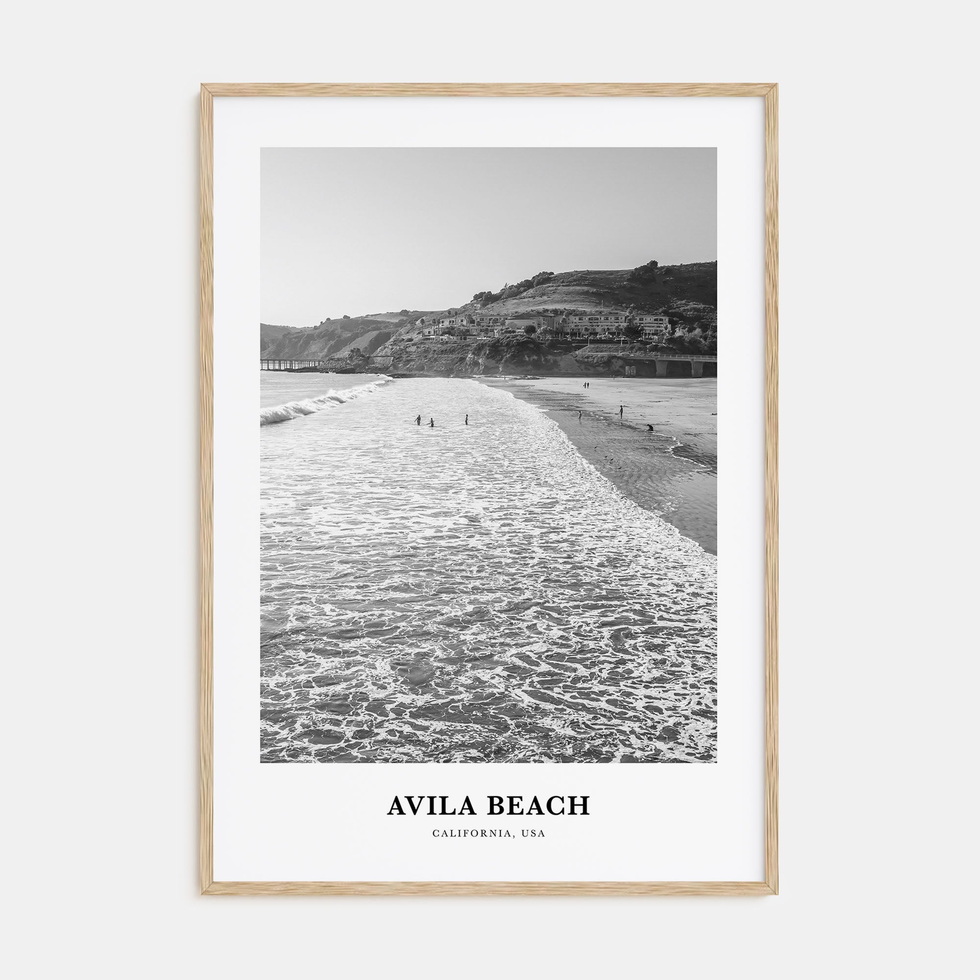 Avila Beach Portrait B&W No 1 Poster