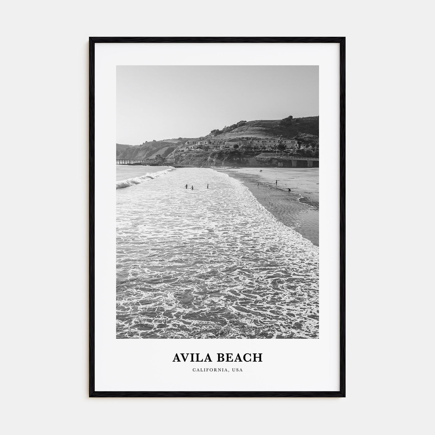 Avila Beach Portrait B&W No 1 Poster