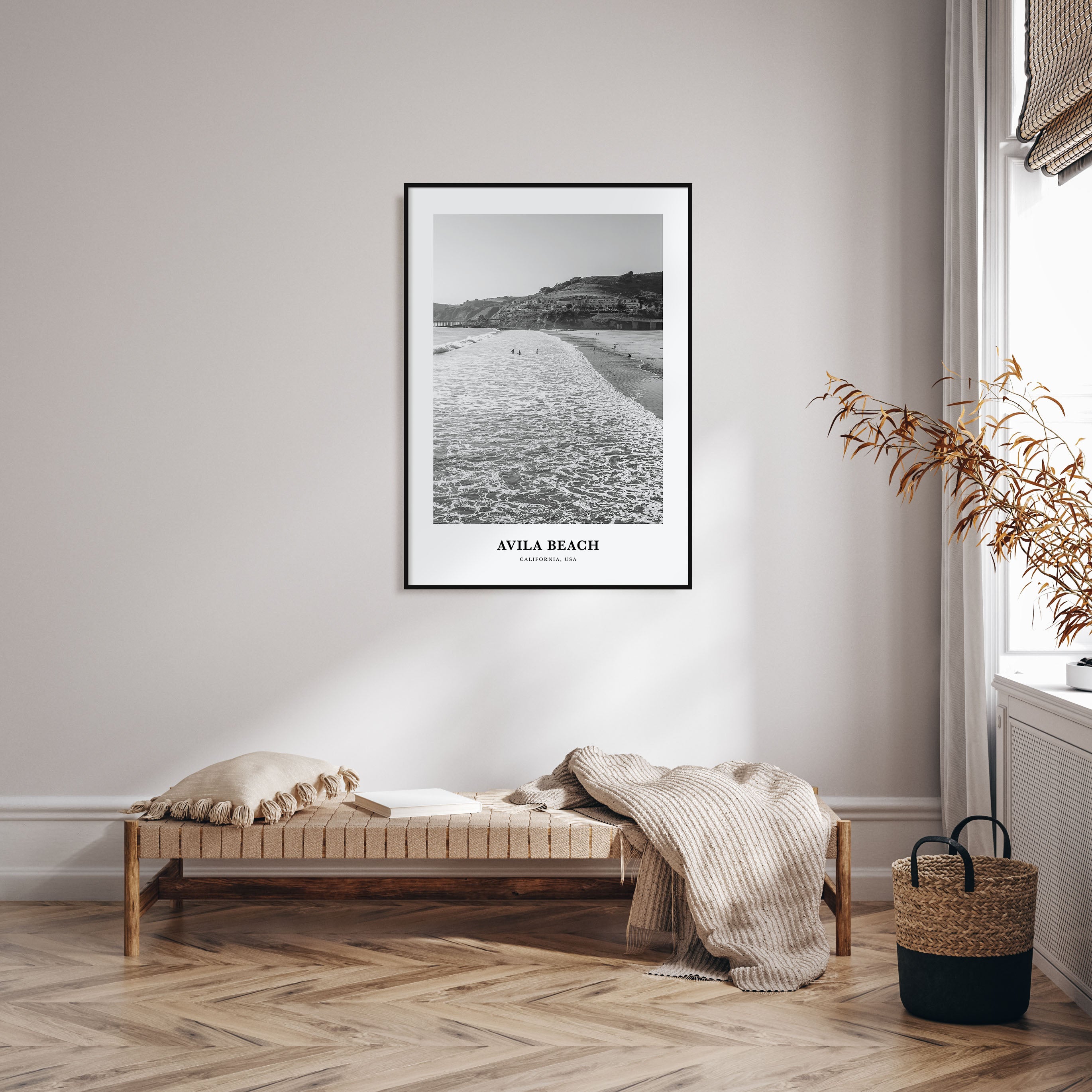 Avila Beach Portrait B&W No 1 Poster