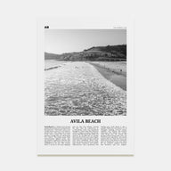 Avila Beach Travel B&W No 1 Poster