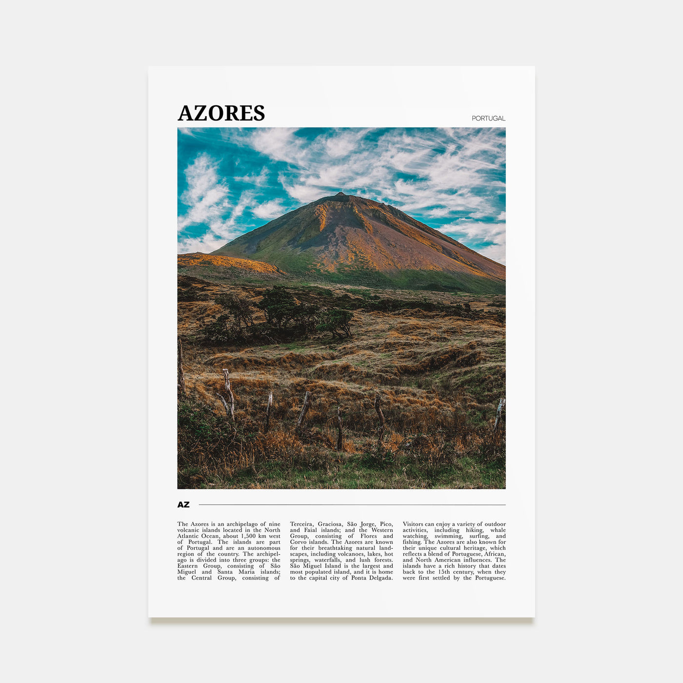 Azores Travel Color Poster