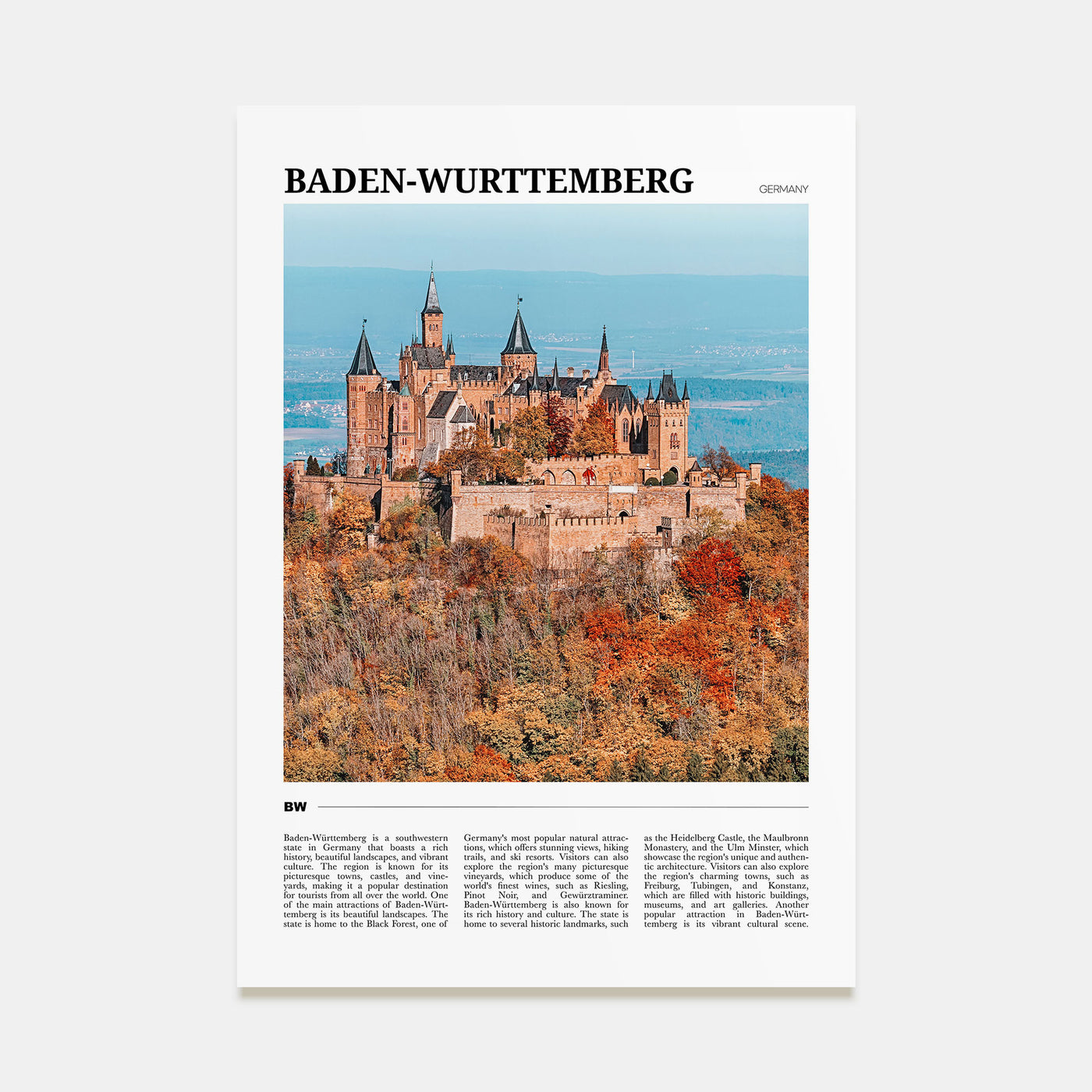 Baden-Württemberg Travel Color No 1 Poster