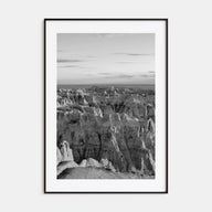 Badlands National Park Photo B&W Poster