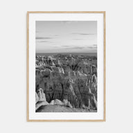 Badlands National Park Photo B&W Poster