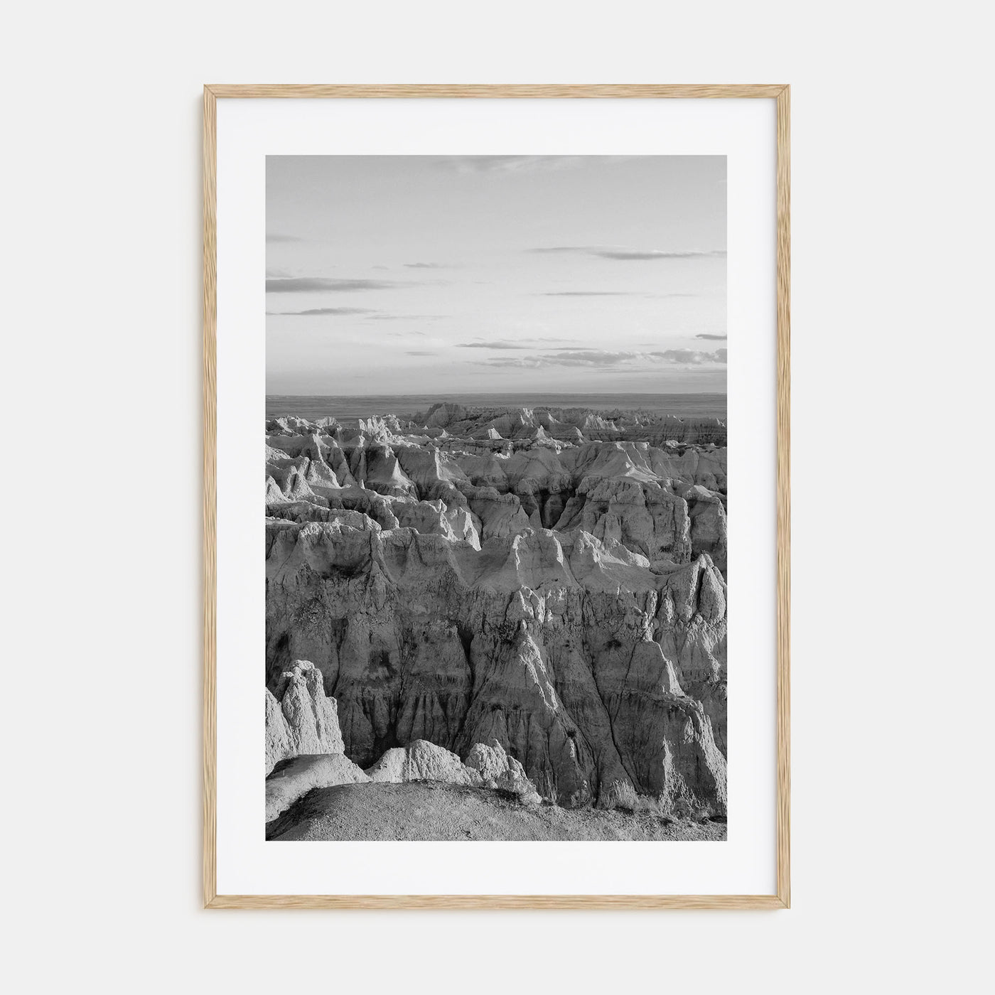 Badlands National Park Photo B&W Poster