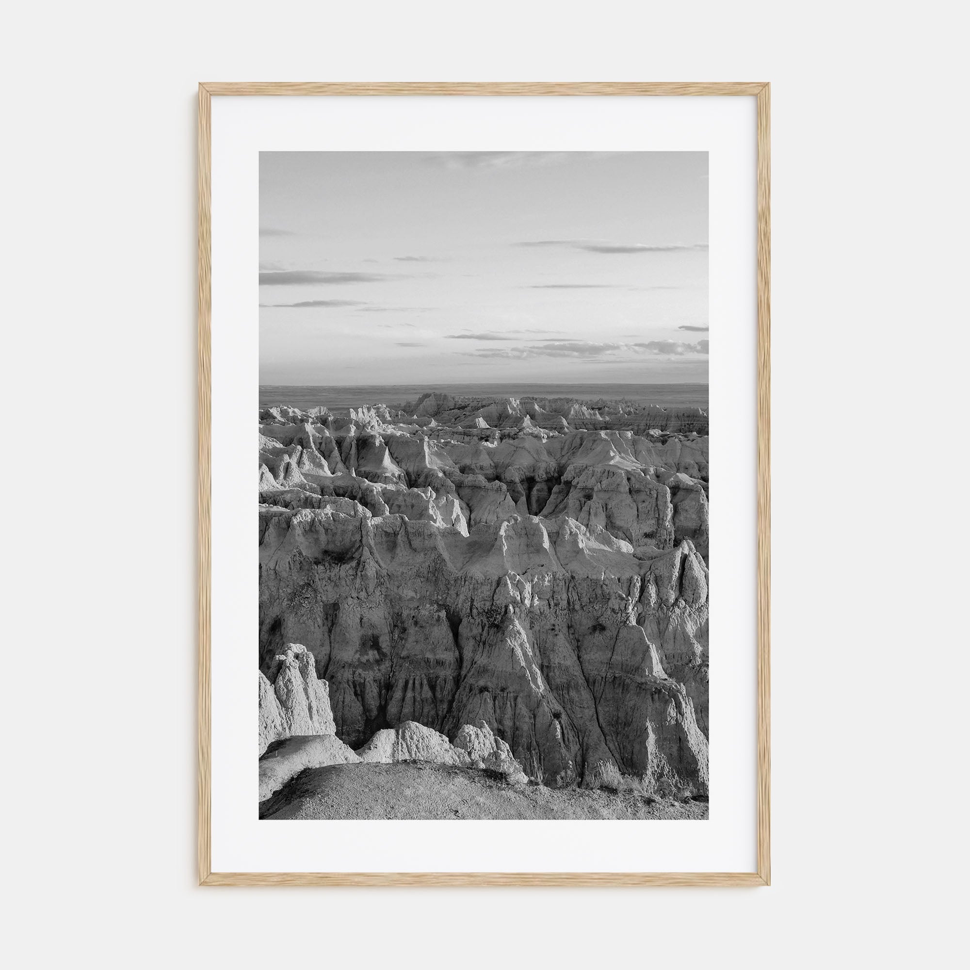 Badlands National Park Photo B&W Poster