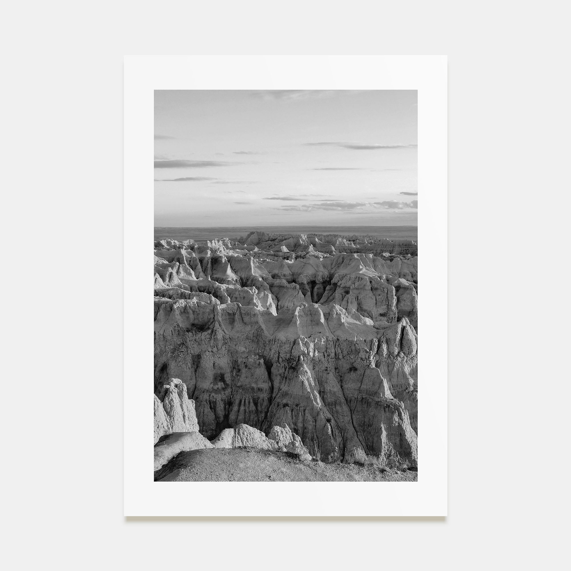 Badlands National Park Photo B&W Poster