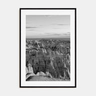 Badlands National Park Photo B&W Poster