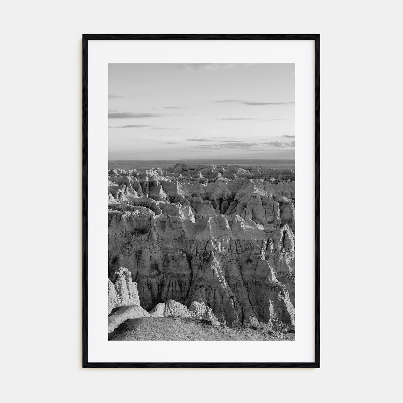 Badlands National Park Photo B&W Poster