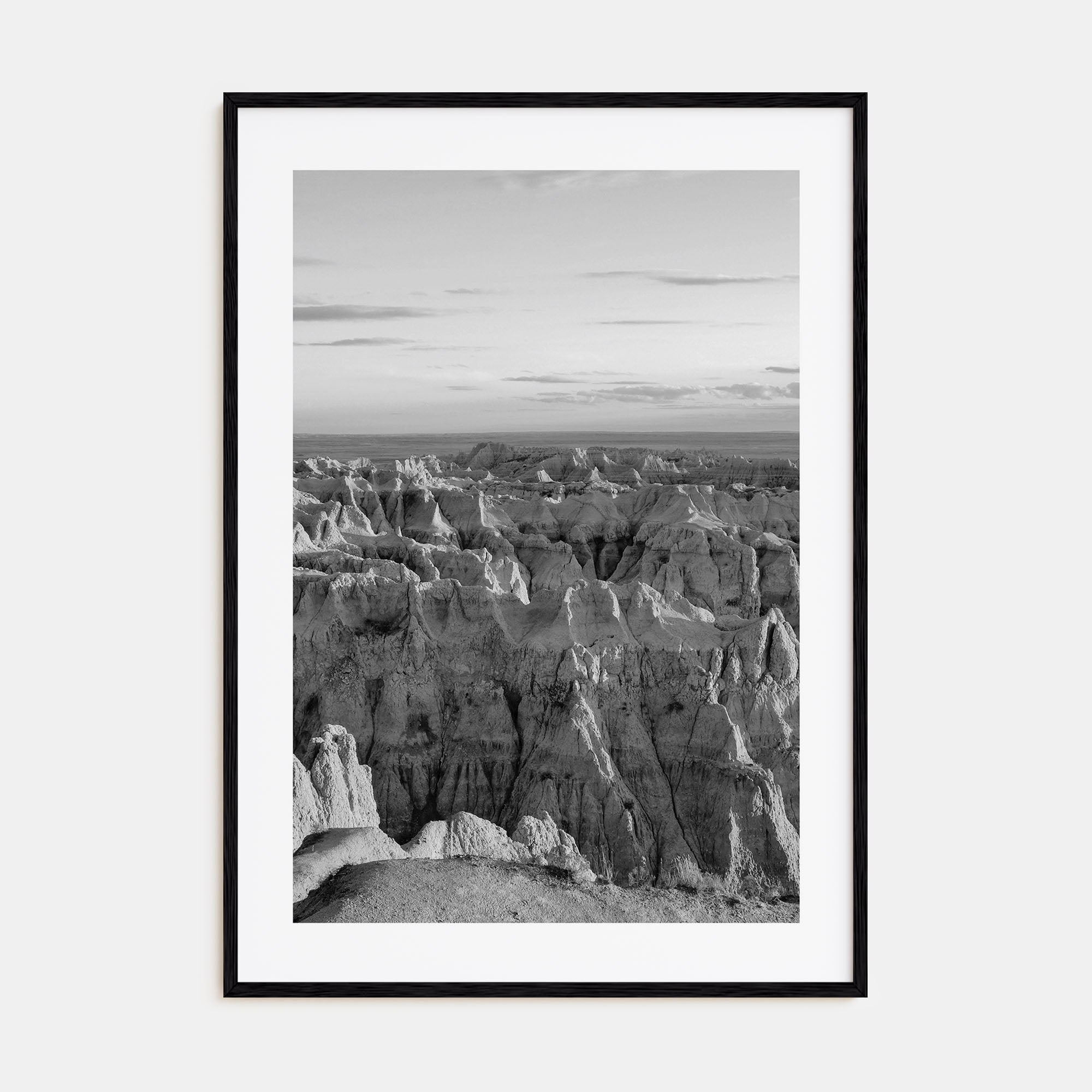 Badlands National Park Photo B&W Poster