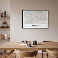 Baghdad Map Landscape Poster