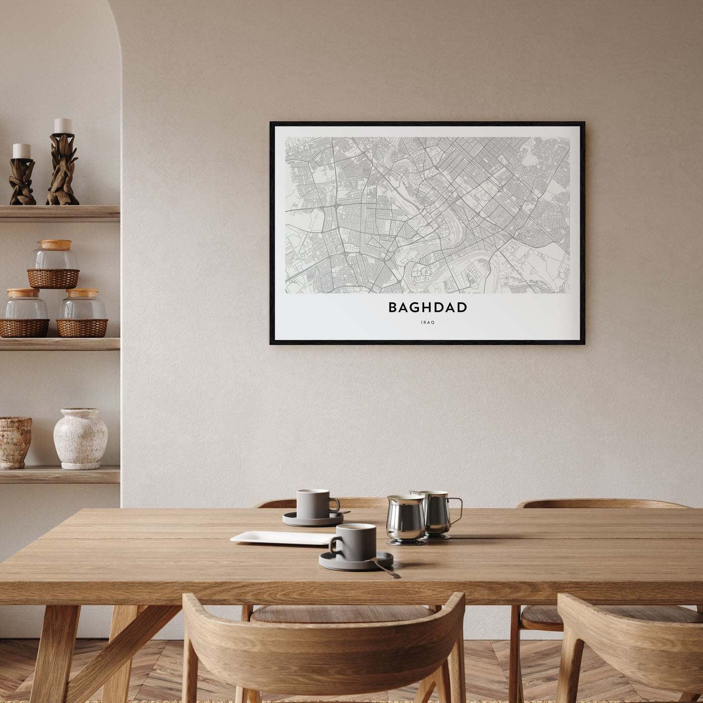 Baghdad Map Landscape Poster